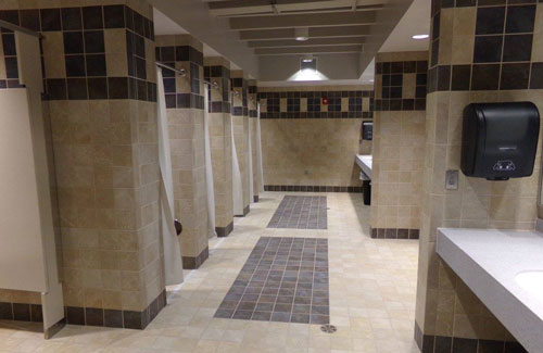 locker room showers